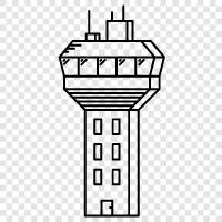 tower, control, airport, air traffic icon svg