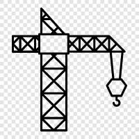 tower crane, gantry crane, heavy lift crane, construction crane icon svg