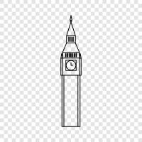 tower, clock, bell, London icon svg