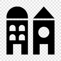 Town square, Downtown, Main street, Public square icon svg