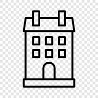 townhouses, condominiums, apartments, homes icon svg