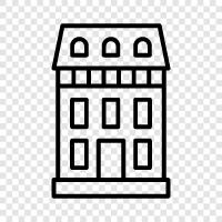 townhouses, condo, apartments, town house icon svg