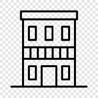 townhouses, real estate, condos, apartments icon svg