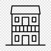 townhouses, apartments, condominiums, single family homes icon svg