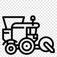 tractor, equipment, agricultural, harvesting icon svg