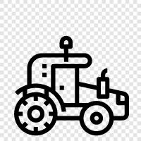 tractor trailer, farming, agricultural, harvesting icon svg