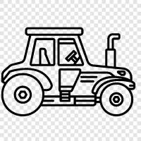 tractor trailer, agricultural, farming, planting icon svg