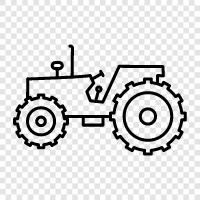 tractor trailer, farming, farming equipment, harvesting icon svg