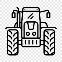 tractor trailer, farm equipment, farming, agricultural icon svg