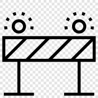 trafik engelleme, inşaat, bariyerler, trafik sakinleştirme ikon svg