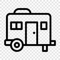 trailer, travel, camping, trailer park icon svg