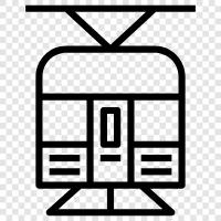 tramlines, tramway, streetcar, trolley icon svg