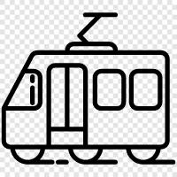 tramlines, streetcar, trolley, electric tram icon svg