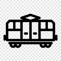 Tramway, Electric tram, Railway, Cars icon svg