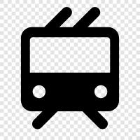 tramway, light rail, urban rail, rubbertired icon svg