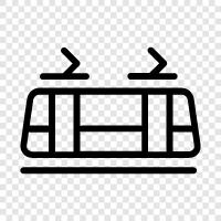 Tramway, Streetcar, Electric, Rail icon svg