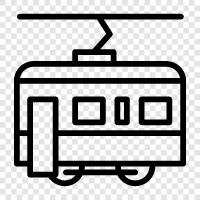 tramway, streetcar, trolley, light rail icon svg