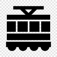 tramway, streetcar, railway, transportation icon svg