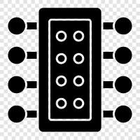 transistor, amplifier, diode, capacitor icon svg