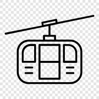 transit, transportation, aerial tramway, aerial tramway system icon svg