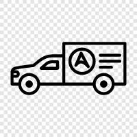 Transportmedien, Güterverkehr, LKW, Versand symbol