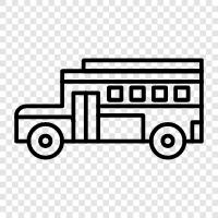 Transportation, School, Bus Stop, School Bus Route icon svg