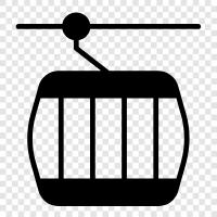 transportation, mountain, aerial tramway, cable car icon svg