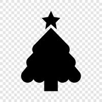 tree, Christmas, ornaments, lights icon svg