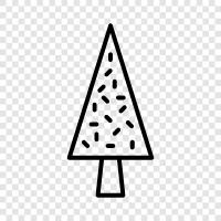 trees, needles, cones, Christmas icon svg