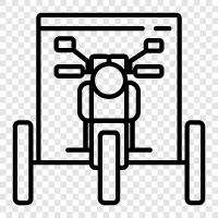trike, tricycle, twowheeler, threewheeler icon svg