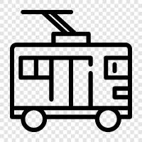 trolleybus, streetcar, bus, transportation icon svg