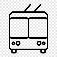 trolleys, streetcar, railway, rolling stock icon svg