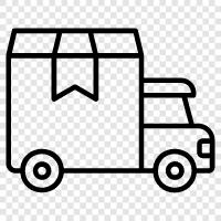 truck delivery, trucking, shipping, freight icon svg