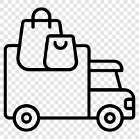 доставка грузов, грузовой автомобиль, грузовая доставка, водитель грузового автомобиля Значок svg