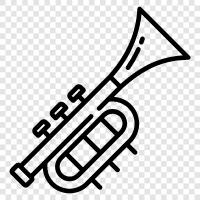 Trompetçi, trumpet sesleri, brass enstrümanları, brass ikon svg