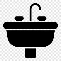 Tub, Bathtub, Shower, Faucet icon svg