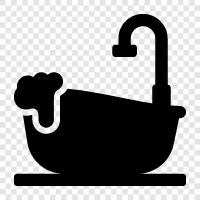 Badewanne, Badezimmer, sauber, Wasser symbol