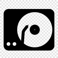 turntable, vinyl, music, cartridge icon svg