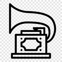 turntable, records, vinyl, music icon svg