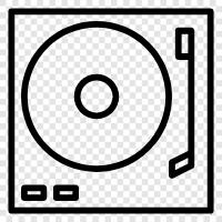 turntable, vinyl, music, album icon svg