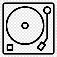 turntable, records, vinyl, music icon svg