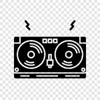 turntablism, production, remixing, mixing icon svg