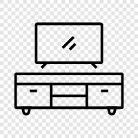 TV stand, TV stand for TVs, TV Unit icon svg