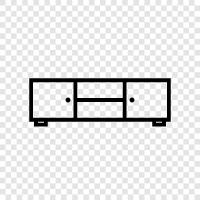 TV stands, TV bench for bedroom, TV bench icon svg