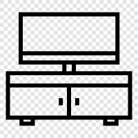 TV stands, flat screen TV, large screen TV, medium screen TV icon svg