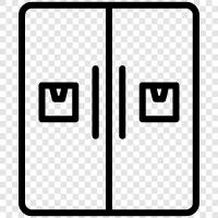 two fridges, dual refrigerator, 2door refrigerator, side by side icon svg