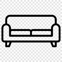 two sofas, couches, sectionals, double sofa icon svg