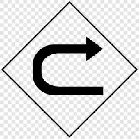 Uturn, left turn, right turn, traffic icon svg