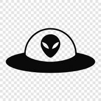 UFO, extraterrestrial, alien life, space icon svg