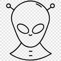 UFO, extraterrestrial, science fiction, abduction icon svg